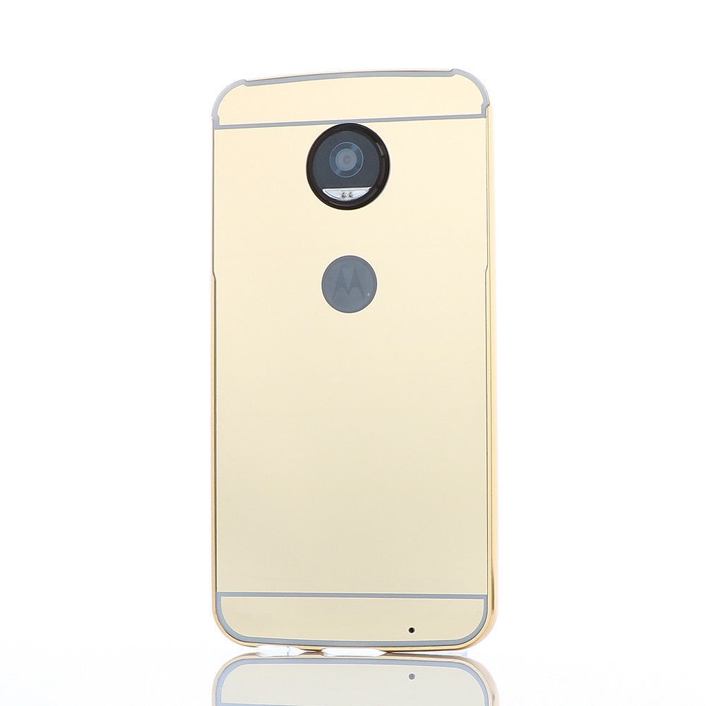 MOTO G5 Plus case Slim Metal bumper with mirror back cover case
