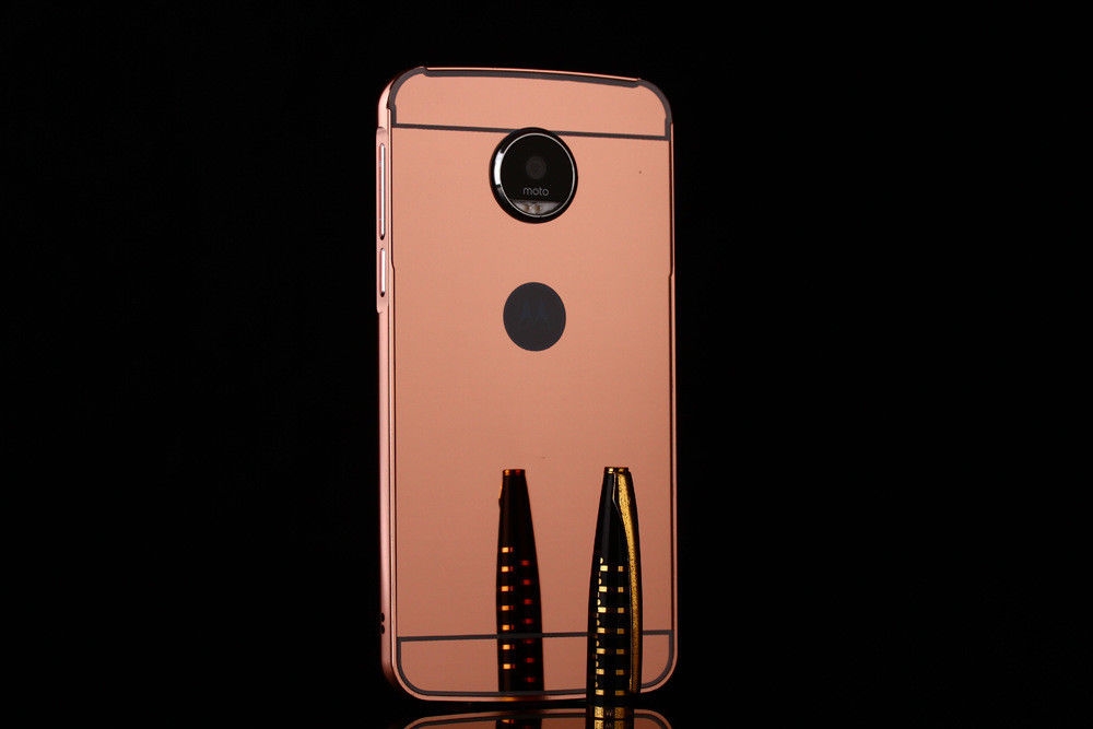 MOTO G5  case Slim Metal bumper with mirror back cover case