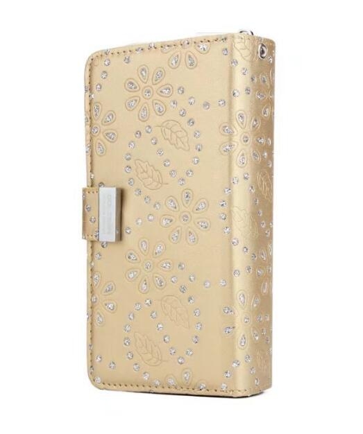 Galaxy S8 plus case bling leather wallet case detachable zip
