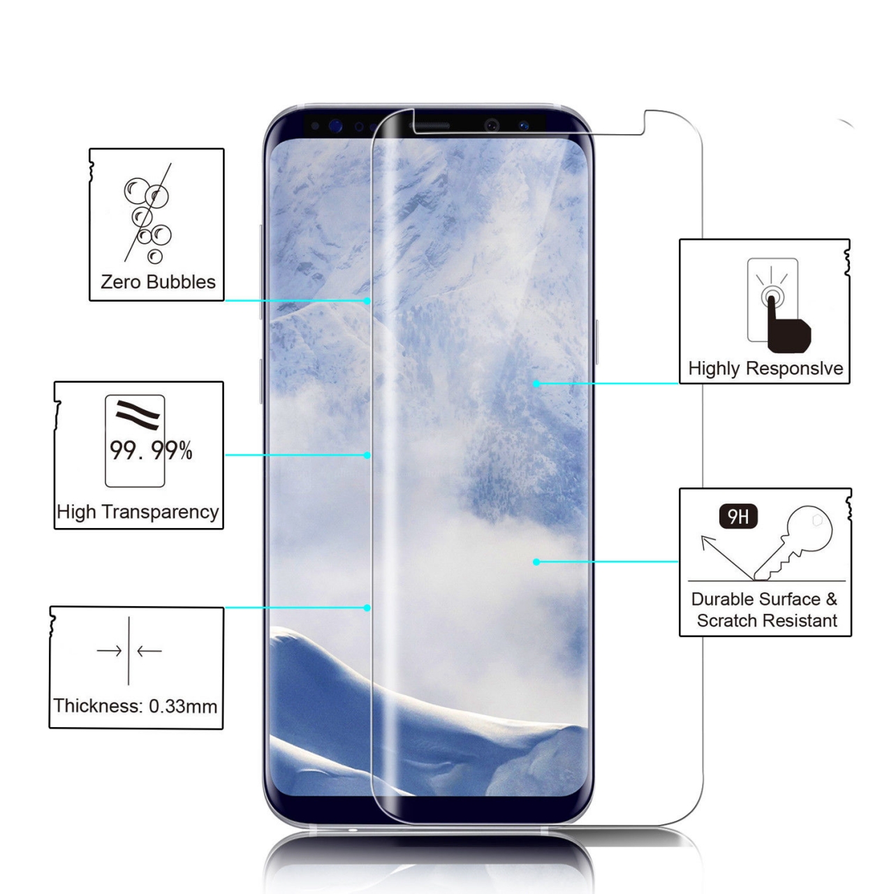 Galaxy S9 PLUS Screen covered Tempered Glass Screen Protector