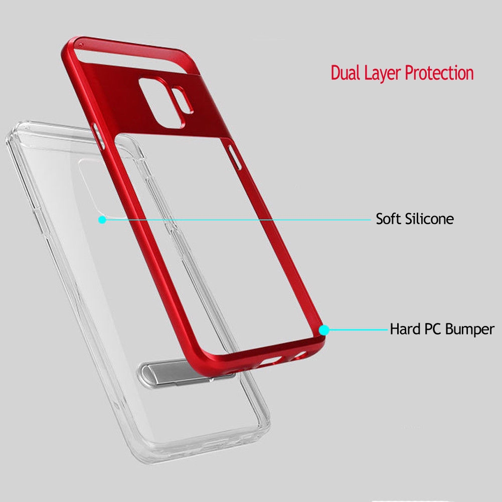 Galaxy S9 PLUS case Kickstand Clear Glossy Hybrid Rubber Case Coverl Galaxy S9 PLUS case Kickstand Clear Glossy Hybrid Rubber Case Coverl