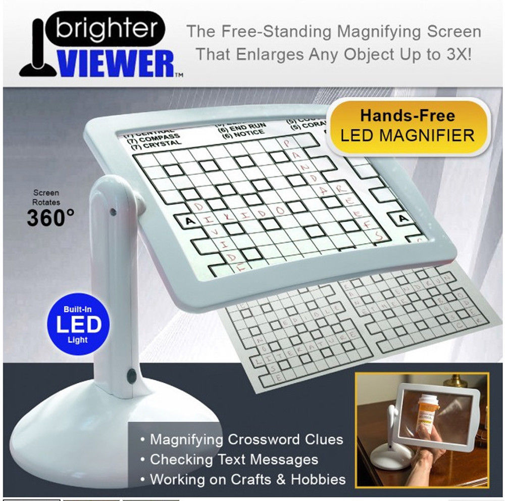 Large Reading Magnifier with LED light and stand Brighter Viewer Holder LED Large Reading Magnifier with LED light and stand Brighter Viewer Holder LED