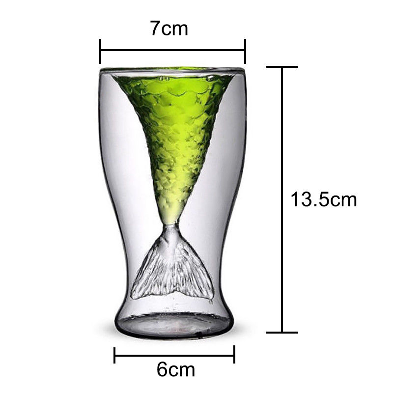 Mermaid Glass Double Wall Cup Mug Mermaid Glass Double Wall Cup Mug
