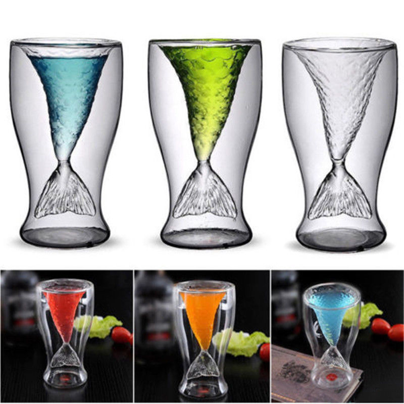 Mermaid Glass Double Wall Cup Mug Mermaid Glass Double Wall Cup Mug