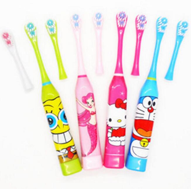 Children Kids Cartoon Electric Toothbrush + 1 Brush Heads