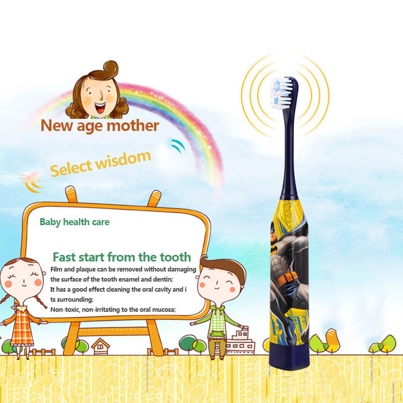 Children Kids Cartoon Electric Toothbrush + 1 Brush Heads
