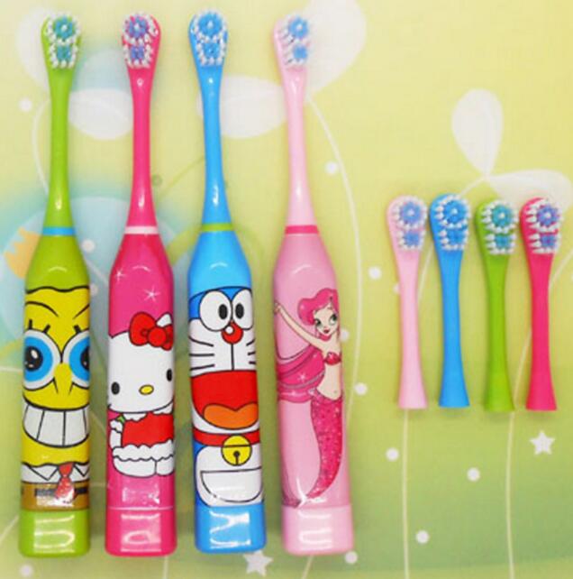 Children Kids Cartoon Electric Toothbrush + 1 Brush Heads