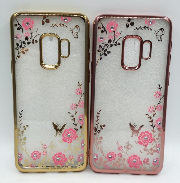 Galaxy A8 plus 2018 case soft gel tpu case luxury bling shiny floral case