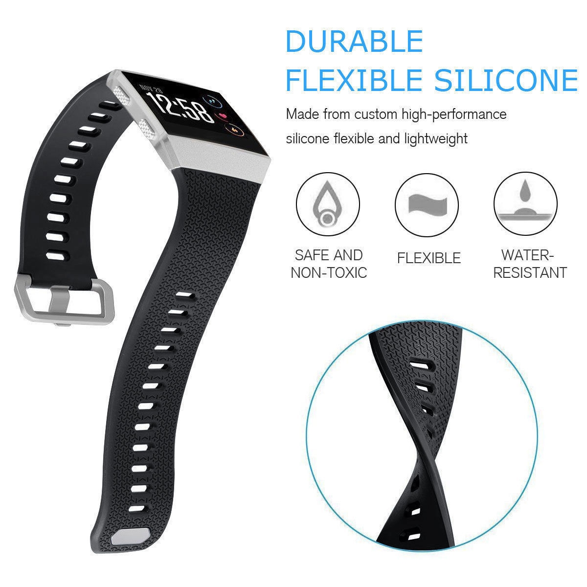 Fitbit Ionic Silicone Band Replacement compatible Fitbit Ionic Silicone Band Replacement compatible