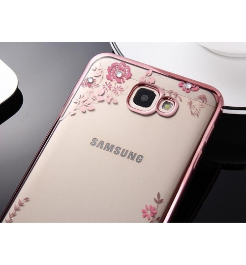 Galaxy S6 Edge case soft gel tpu case luxury bling shiny floral case