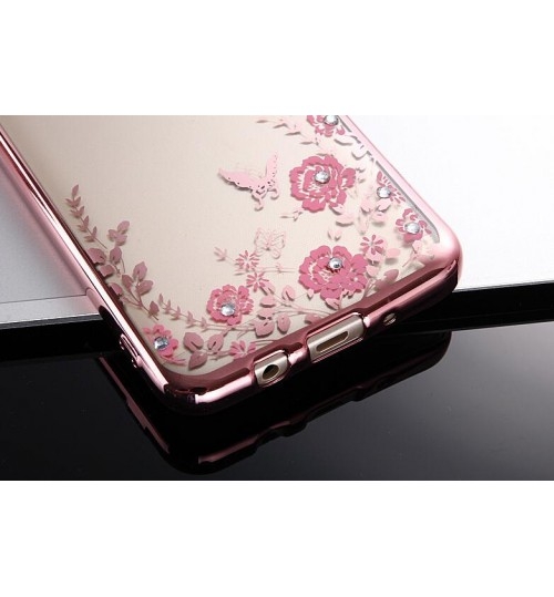 Galaxy S6 Edge case soft gel tpu case luxury bling shiny floral case