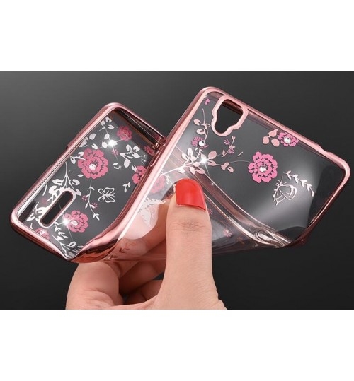 Oppo R11 case soft gel tpu case luxury bling shiny floral case