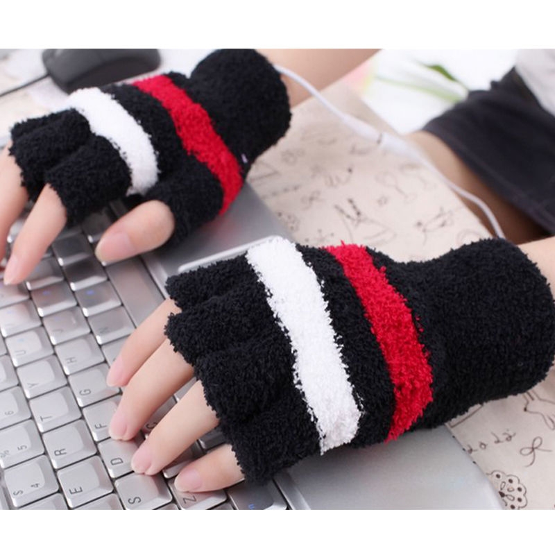 USB heated warm gloves