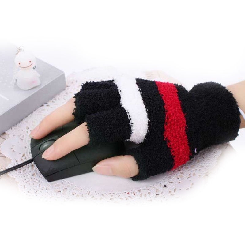 USB heated warm gloves