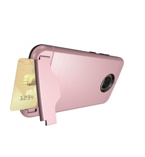 MOTO G5 Plus case impact proof hybrid case card clip Brushed Metal Texture MOTO G5 Plus case impact proof hybrid case card clip Brushed Metal Texture