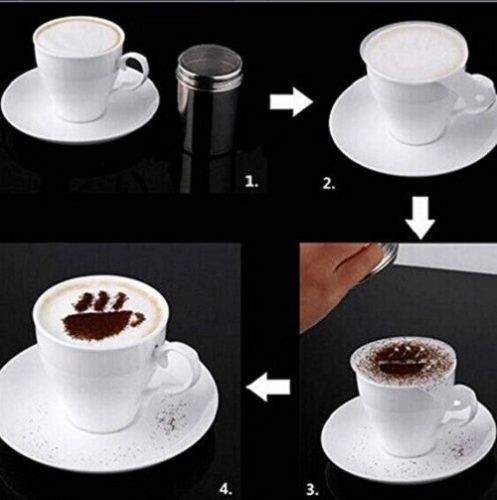Coffee Stencil 16 Pcs Plastic Latte Mold Cappuccino Coffee Decorating Tool