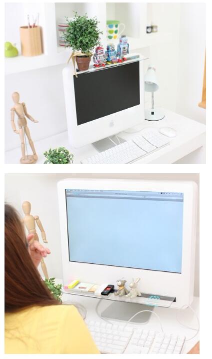 Computer Monitor Shelf Display Transparent Storage Rack
