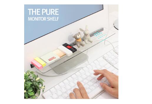 Computer Monitor Shelf Display Transparent Storage Rack