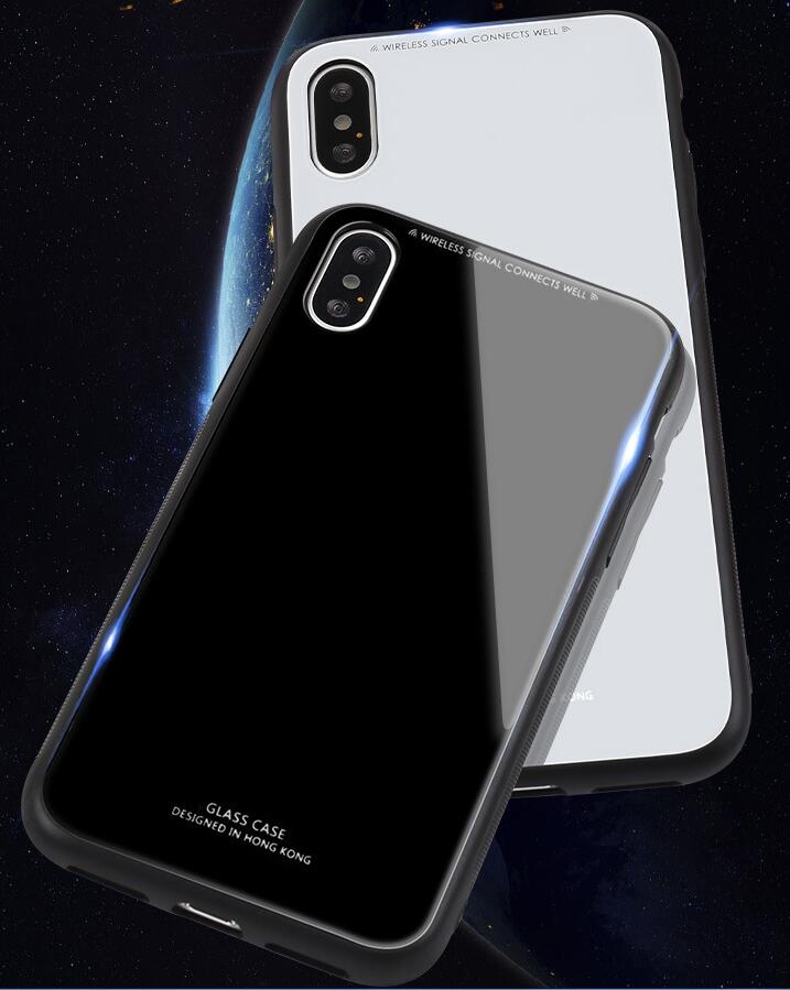 iPhone X Case Hybrid Thin Hard Glass Back Shockproof Mirror Lady Cover