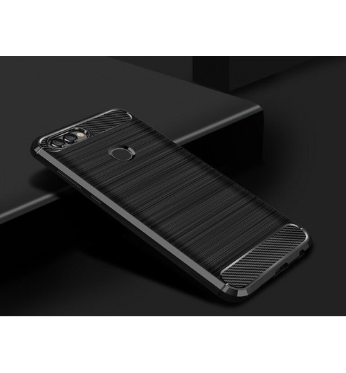 Huawei Y7 Prime 2018 case impact proof rugged case with carbon fiber