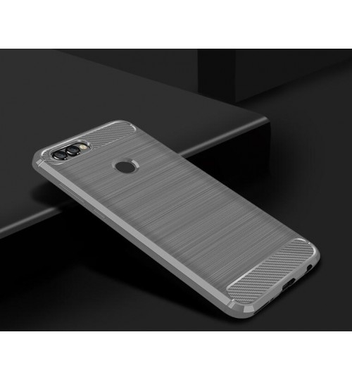 Huawei Y7 Prime 2018 case impact proof rugged case with carbon fiber