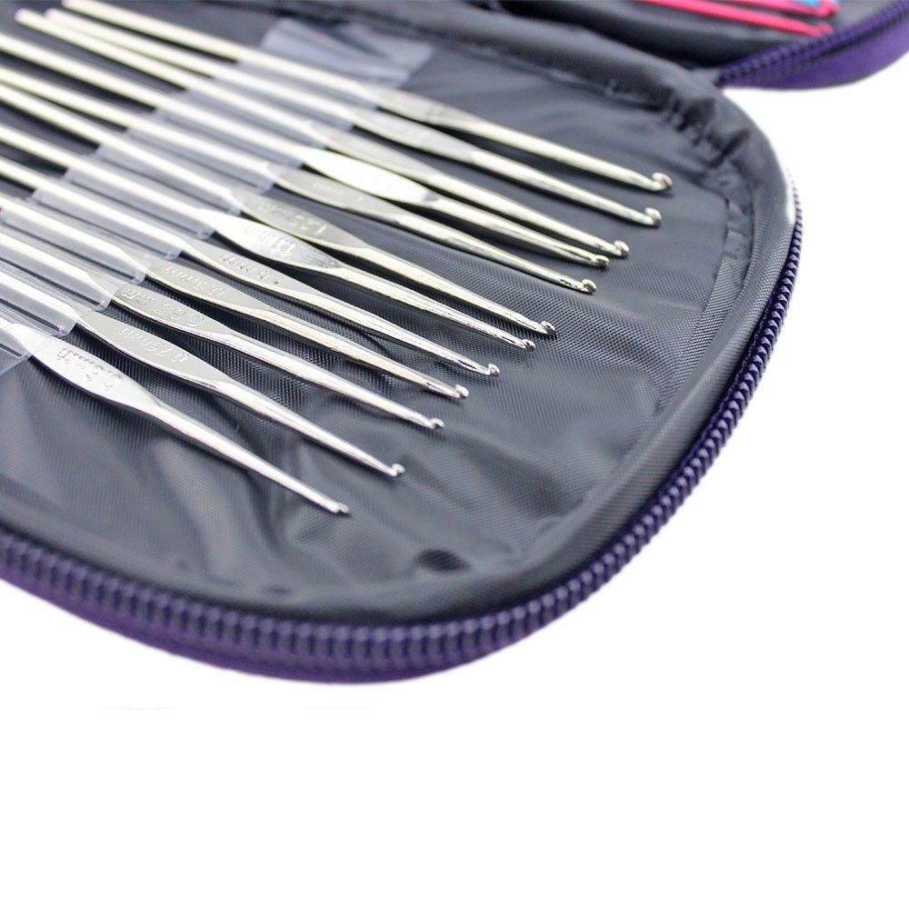 22pcs Aluminum Crochet Hook Needle Set