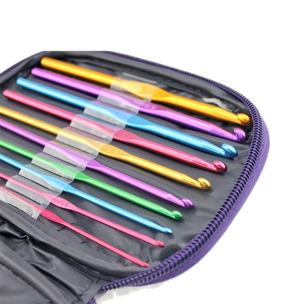 22pcs Aluminum Crochet Hook Needle Set