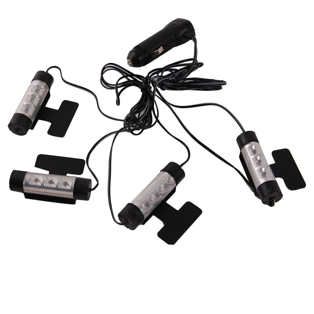 Car Decorative Lights 3LED Blue Car Charge interior Light Car Decorative Lights 3LED Blue Car Charge interior Light