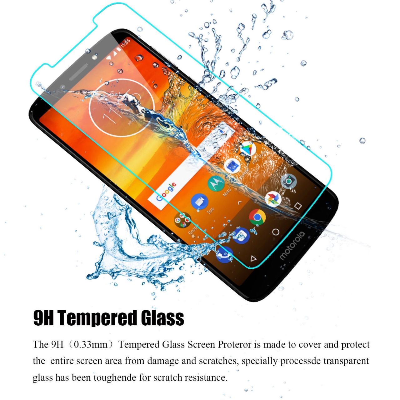 Moto E5 Tempered Glass screen Protector 0.26mm 2.5D 9HD