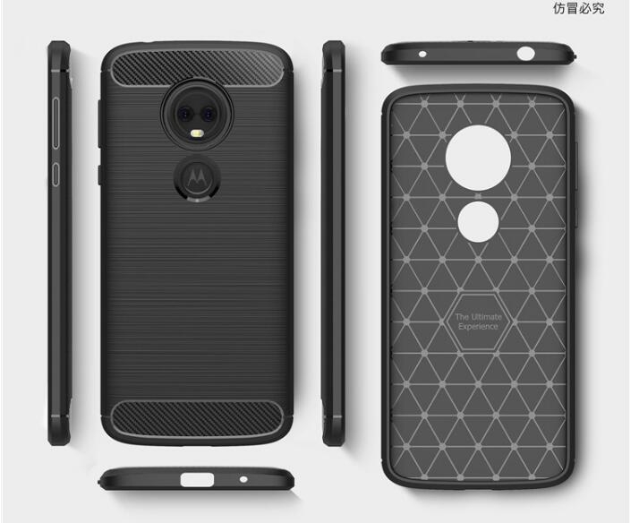 MOTO E5 case impact proof rugged case with carbon fiber