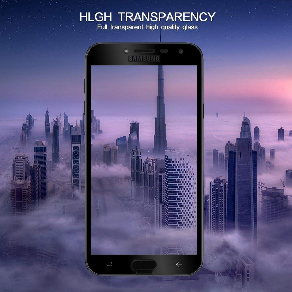 Galaxy J4 Fully Covered 3D Tempered Glass Screen Protector