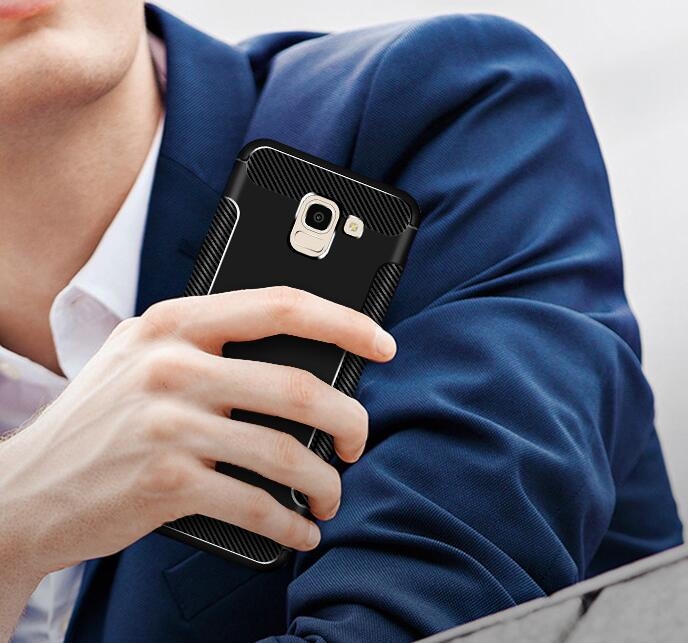 Galaxy J4 2018 case slim grip shockproof carbon fiber