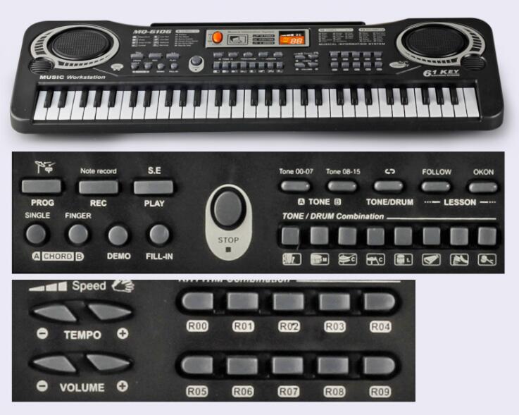 61 Keys Piano Keyboard