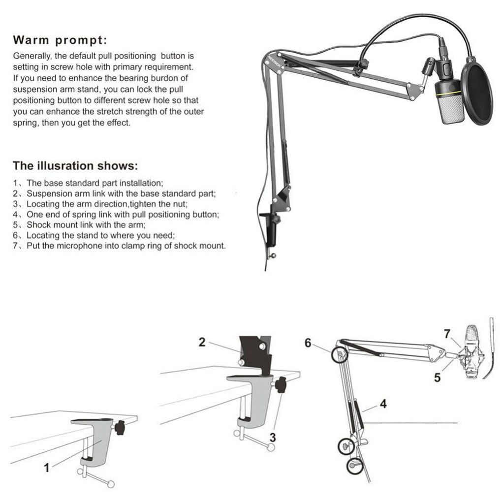 Microphone Suspension Arm Holder