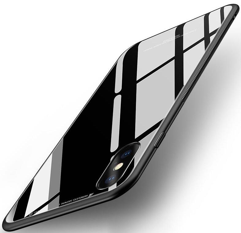 iPhone XS Max Tempered Glass Case Hard Shockproof Armor Back Cover