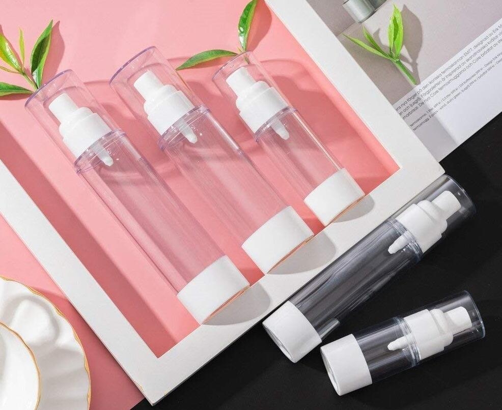 Airless Vacuum Pump refill bottle cosmetics lotion , liquid 15 ml mist nozzle