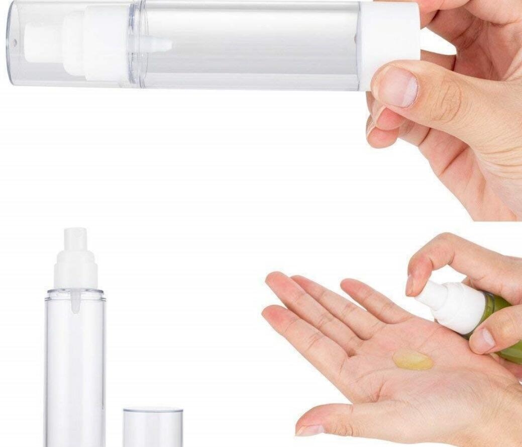 Airless Vacuum Pump refill bottle cosmetics lotion , liquid 15 ml mist nozzle