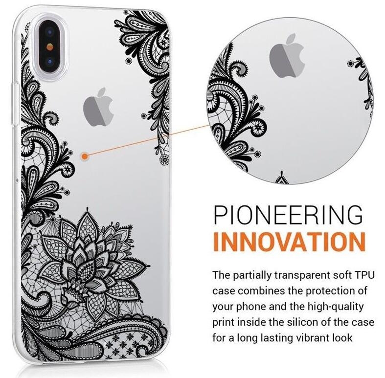 iPhone XS Lace Flower Mandala Clear Slim Soft Silicone Case Cover iPhone XS Lace Flower Mandala Clear Slim Soft Silicone Case Cover