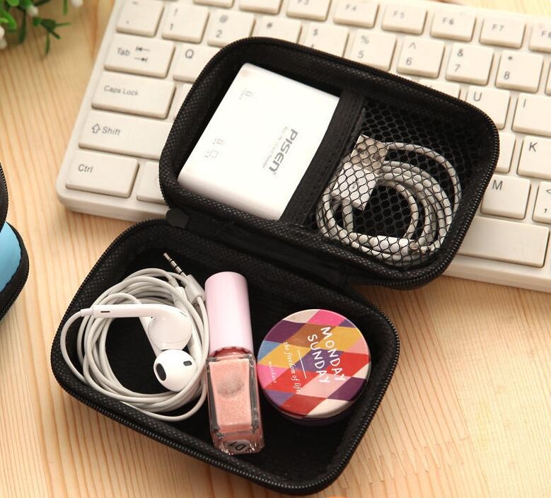 Mini Storage Box Earphones Hard Case Cable Holder Earbuds Carry Pouch