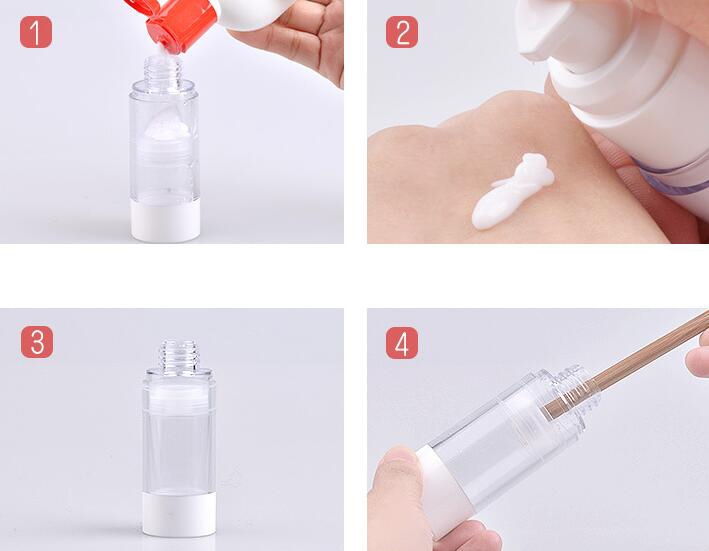 Airless Vacuum Pump refill bottle cosmetics lotion , liquid 30ml pump nozzle