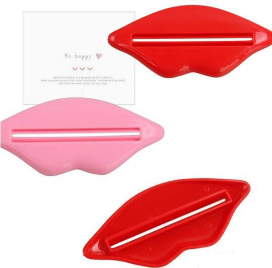 1pcs Lip Kiss Bathroom Toothpaste Dispenser Facial Cleanser Tube Cream Squeezer