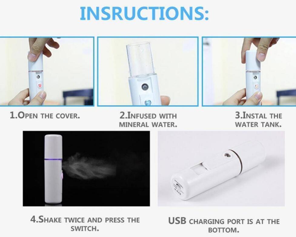 Portable Nano Mist Spray Moisturizing USB Rechargeable Mini Beauty Instrument Portable Nano Mist Spray Moisturizing USB Rechargeable Mini Beauty Instrument