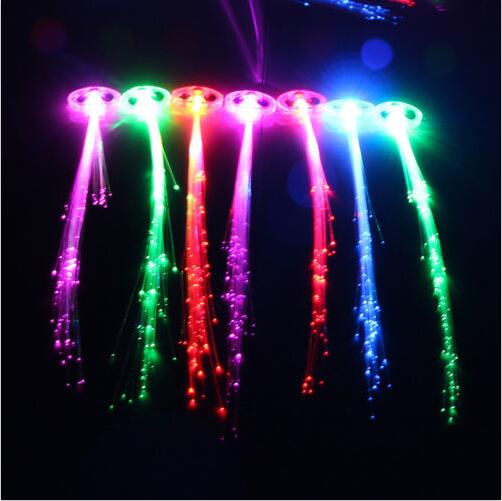 Hair Flash Barrette Clip Braid LED Light up Fiber Optic Costume Party Hair Flash Barrette Clip Braid LED Light up Fiber Optic Costume Party