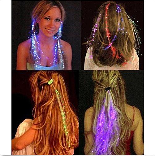 Hair Flash Barrette Clip Braid LED Light up Fiber Optic Costume Party Hair Flash Barrette Clip Braid LED Light up Fiber Optic Costume Party
