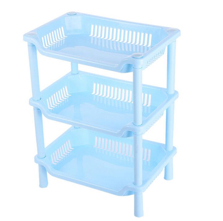 Square 3Tier Plastic Corner Shelf Organizer Bathroom Kitchen Storage Rack Holder