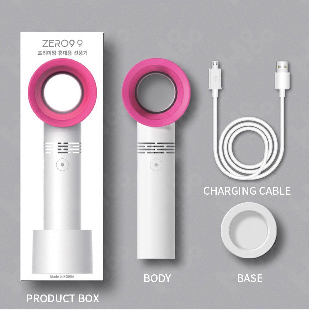 Portable Bladeless Hand Held Cooler Mini USB Cable No Leaf Handy Fan