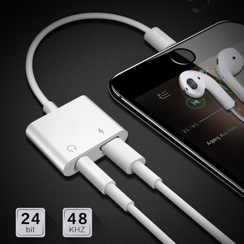 2 in 1 Lightning to 3.5mm Audio AUX Cable USB Charger For iPhone