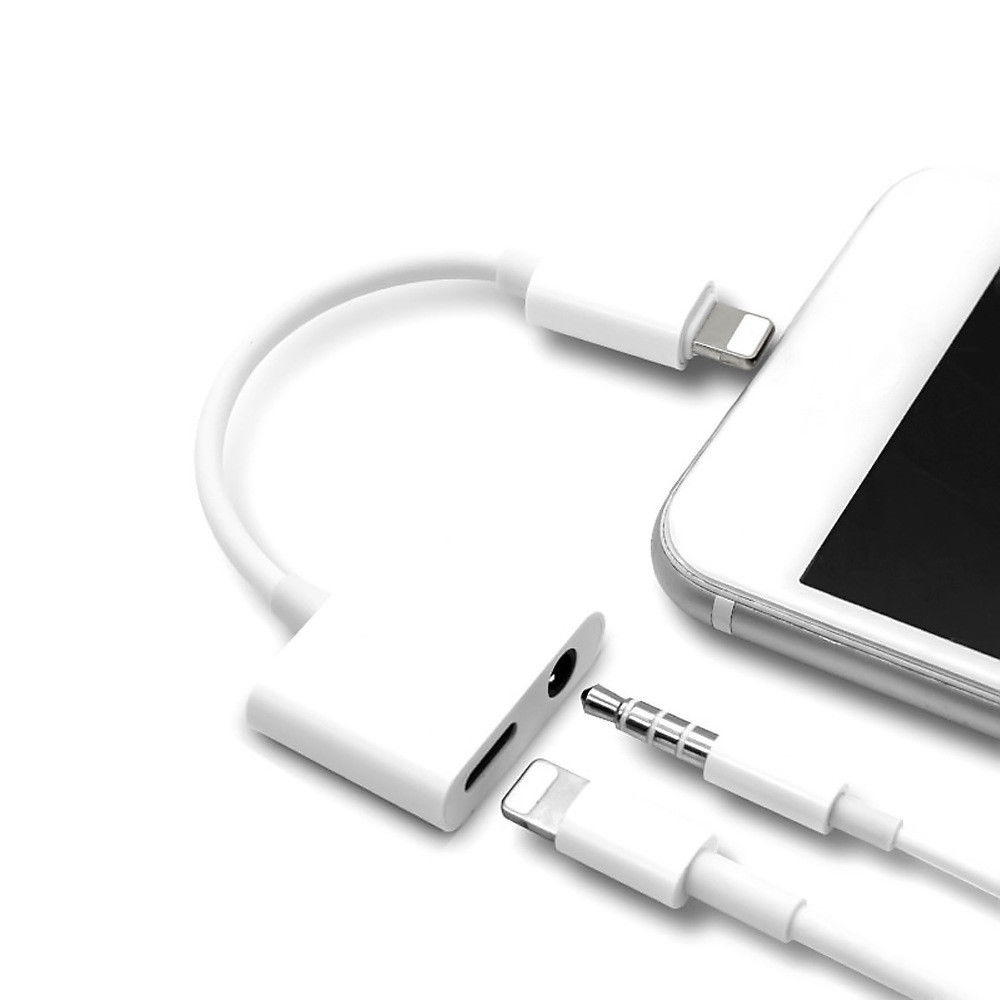 2 in 1 Lightning to 3.5mm Audio AUX Cable USB Charger For iPhone
