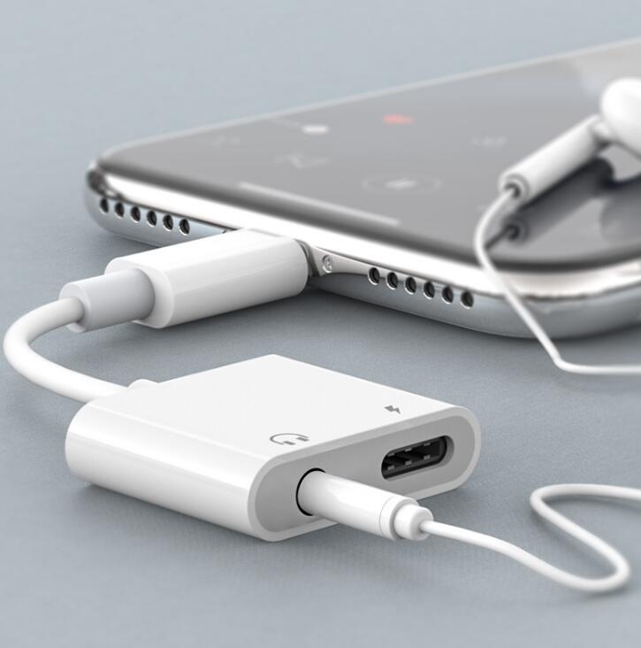 2 in 1 Lightning to 3.5mm Audio AUX Cable USB Charger For iPhone