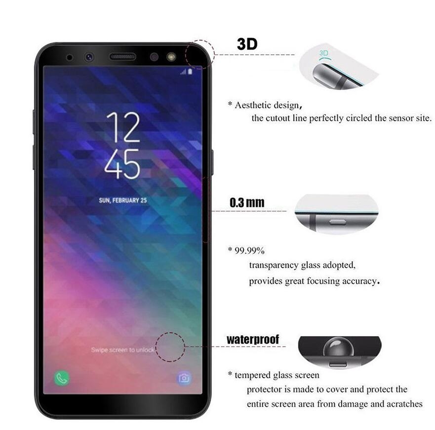 Galaxy J6 Plus Fully Covered 3D Tempered Glass Screen Protector
